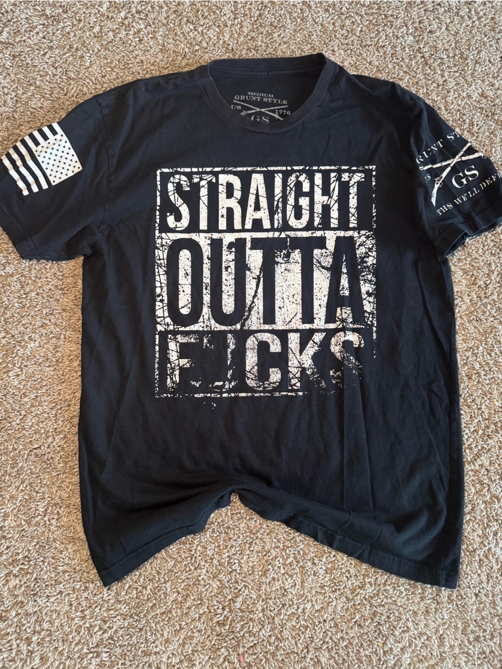 Grunt Style Men’s Black Graphic Tee - Straight Outta F*cks